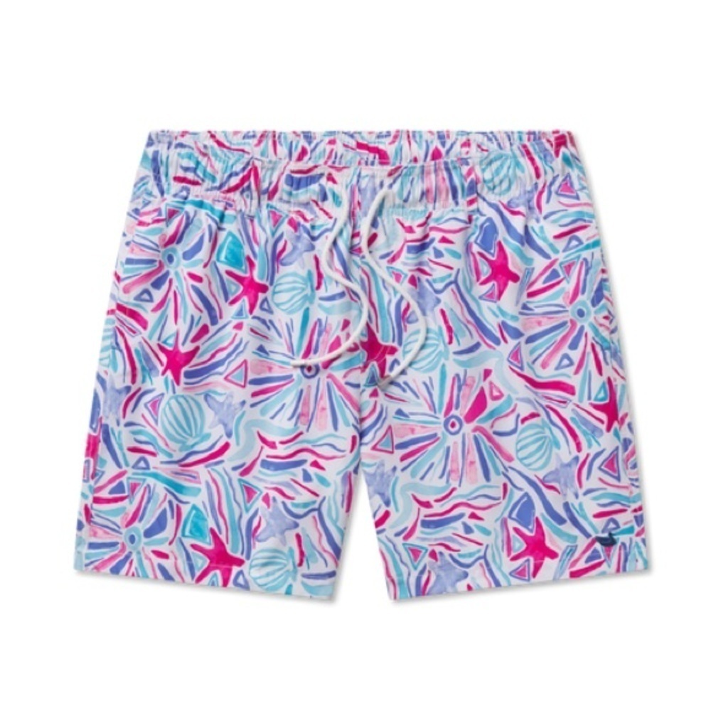 Men’s SOUTHERN MARSH Jubilee lined swim trunks- teal & pink. Size large